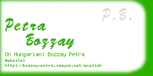 petra bozzay business card